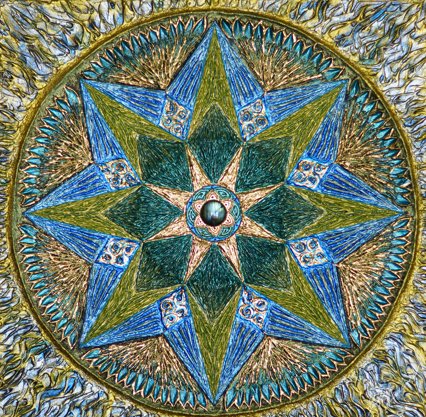 картина в золотых цветах